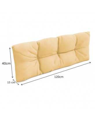 Set of 6 Pallet Cushions - 2x Seat + 2x Backrest + Side + Deco, Water-Resistant, Quilted, Beige