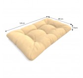 Set of 6 Pallet Cushions - 2x Seat + 2x Backrest + Side + Deco, Water-Resistant, Quilted, Beige