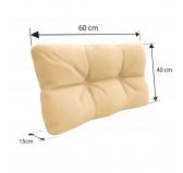 Set of 6 Pallet Cushions - 2x Seat + 2x Backrest + Side + Deco, Water-Resistant, Quilted, Beige