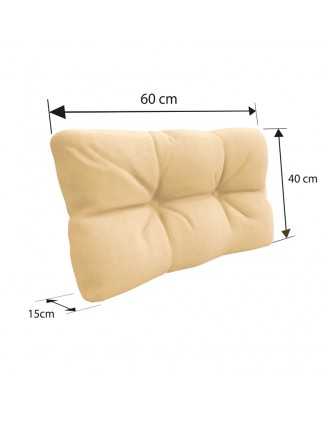 Set of 6 Pallet Cushions - 2x Seat + 2x Backrest + Side + Deco, Water-Resistant, Quilted, Beige