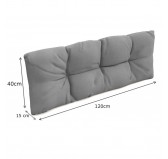 Set of 8 Pallet Cushions - 3x Seat + 3x Backrest + Side + Deco, Water-Resistant, Quilted, Grey