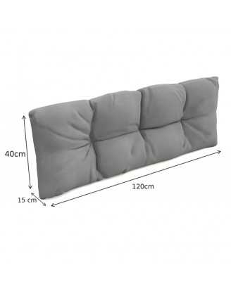 Set of 8 Pallet Cushions - 3x Seat + 3x Backrest + Side + Deco, Water-Resistant, Quilted, Grey