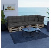 Pallet Side Cushion, Water-Resistant, Quilted, 60x40x12 cm, Anthracite