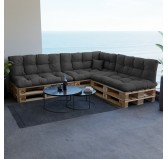 Pallet Side Cushion, Water-Resistant, Quilted, 60x40x12 cm, Anthracite