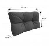 Pallet Side Cushion, Water-Resistant, Quilted, 60x40x12 cm, Anthracite