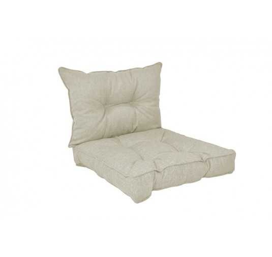 Set of 2 Garden Chair Cushion Beige 70x70 + 70x40