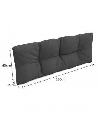 Set of 8 Pallet Cushions - 3x Seat + 3x Backrest + Side + Deco, Water-Resistant, Quilted, Anthracite