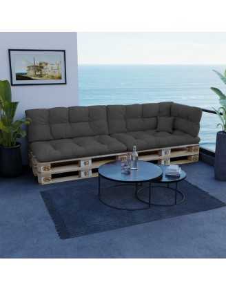 Pallet Backrest Cushion, Water-Resistant, Quilted, 120x40x12 cm, Anthracite