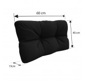 Set of 8 Pallet Cushions - 3x Seat + 3x Backrest + Side + Deco, Water-Resistant, Quilted, Black