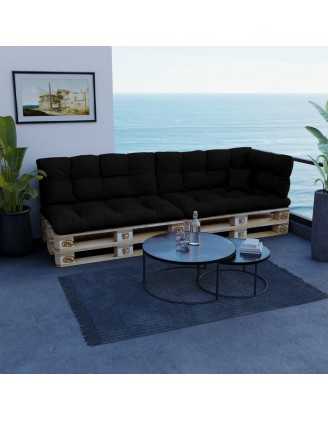 Pallet Backrest Cushion, Water-Resistant, Quilted, 120x40x12 cm, Black