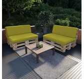 Pallet Backrest Cushion, 120x40x20/10 cm, Lime