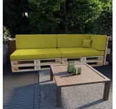 Pallet Backrest Cushion, 120x40x20/10 cm, Lime