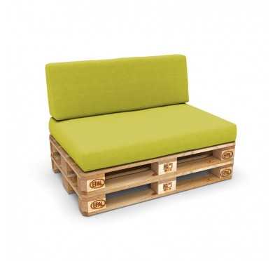 Set of 2 Pallet Cushions, 120x80 cm + 120x40 cm, Lime