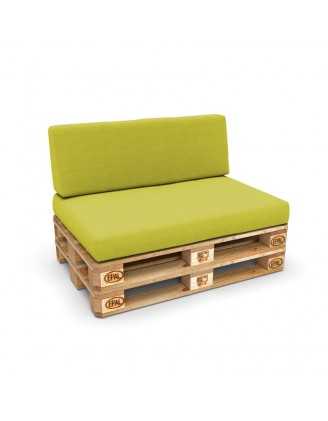 Set of 2 Pallet Cushions, 120x80 cm + 120x40 cm, Lime