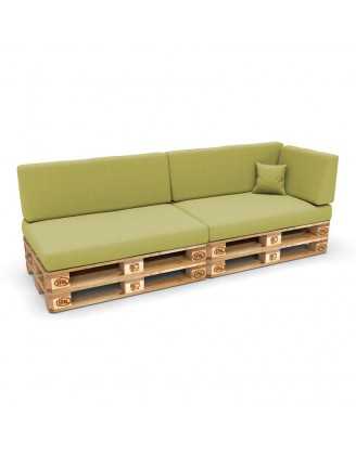 Set of 6 Pallet Cushions, 2x Seat + 2x Backrest + Side Cushion + Deco Cushion, Lime