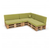 Set of 8 Pallet Cushions, 3x Seat + 3x Backrest + Side Cushion + Deco Cushion, Lime
