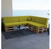 Set of 8 Pallet Cushions, 3x Seat + 3x Backrest + Side Cushion + Deco Cushion, Lime