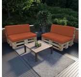 Pallet Backrest Cushion, 120x40x20/10 cm, Orange