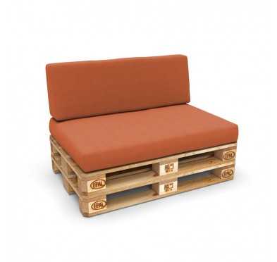 Set of 2 Pallet Cushions, 120x80 cm + 120x40 cm, Orange