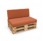 Set of 2 Pallet Cushions, 120x80 cm + 120x40 cm, Orange