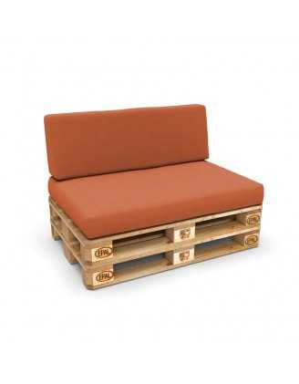 Set of 2 Pallet Cushions, 120x80 cm + 120x40 cm, Orange