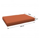 Set of 2 Pallet Cushions, 120x80 cm + 120x40 cm, Orange