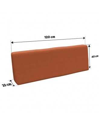 Set of 2 Pallet Cushions, 120x80 cm + 120x40 cm, Orange