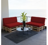 Pallet Backrest Cushion, 120x40x20/10 cm, Red