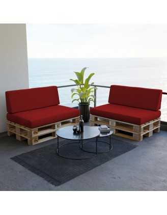 Pallet Backrest Cushion, 120x40x20/10 cm, Red