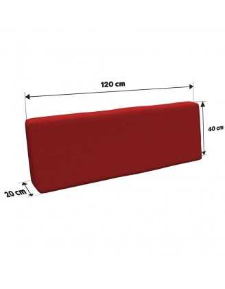 Set of 8 Pallet Cushions, 3x Seat + 3x Backrest + Side Cushion + Deco Cushion, Red