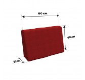 Set of 8 Pallet Cushions, 3x Seat + 3x Backrest + Side Cushion + Deco Cushion, Red