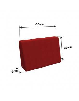 Set of 8 Pallet Cushions, 3x Seat + 3x Backrest + Side Cushion + Deco Cushion, Red