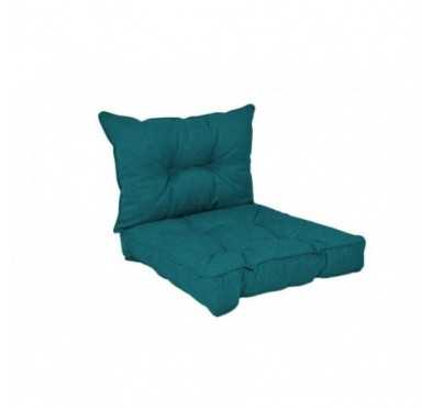 Set of 2 Garden Chair Cushion Dark Green 60x60 + 60x40