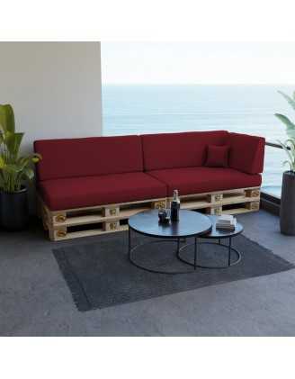 Pallet Backrest Cushion, 120x40x20/10 cm, Burgundy