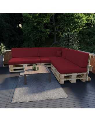 Pallet Backrest Cushion, 120x40x20/10 cm, Burgundy