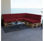 Pallet Seat Cushion, 120x80 cm, Burgundy