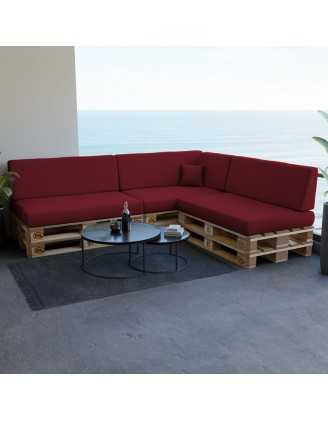 Pallet Seat Cushion, 120x80 cm, Burgundy