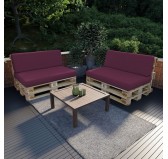 Pallet Backrest Cushion, 120x40x20/10 cm, Violet