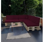 Pallet Backrest Cushion, 120x40x20/10 cm, Violet