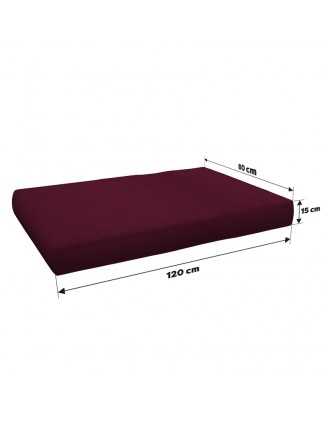 Set of 6 Pallet Cushions, 2x Seat + 2x Backrest + Side Cushion + Deco Cushion, Violet