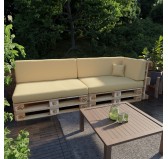 Pallet Garden Seat Cushion Water-Resistant 120x80x15 Beige