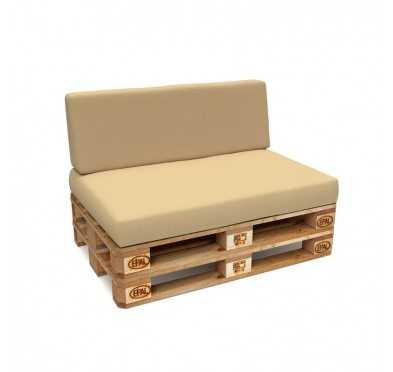 Set of 2 Garden Cushions Water-Resistant 120x80 + 120x40 Beige