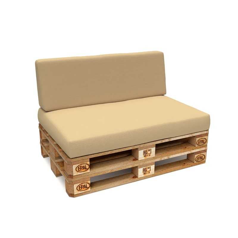 Set of 2 Garden Cushions Water-Resistant 120x80 + 120x40 Beige