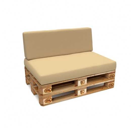 Set of 2 Garden Cushions Water-Resistant 120x80 + 120x40 Beige