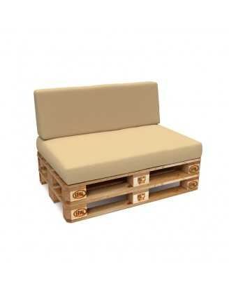 Set of 2 Garden Cushions Water-Resistant 120x80 + 120x40 Beige