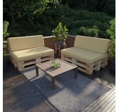 Set of 2 Garden Cushions Water-Resistant 120x80 + 120x40 Beige