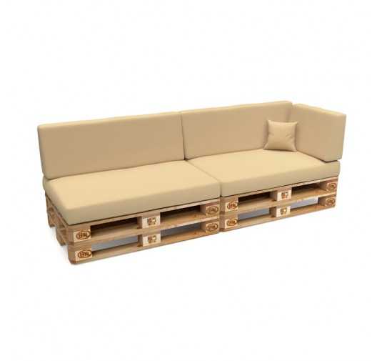 Set of 6 Garden Cushions Water-Resistant 120x80 + 120x40 Beige