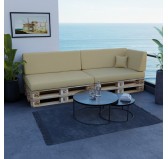 Set of 6 Garden Cushions Water-Resistant 120x80 + 120x40 Beige