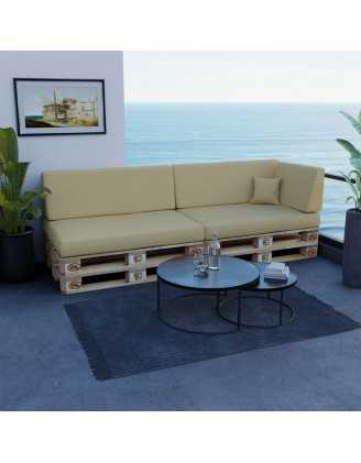 Set of 6 Garden Cushions Water-Resistant 120x80 + 120x40 Beige