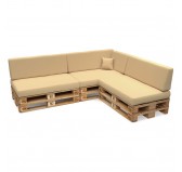 Set of 8 Garden Cushions Water-Resistant 120x80 + 120x40 Beige